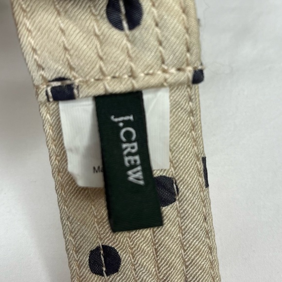 Bundle of 2 J. Crew 100% silk slide belts cream polka dot and ornate red - Picture 6 of 11